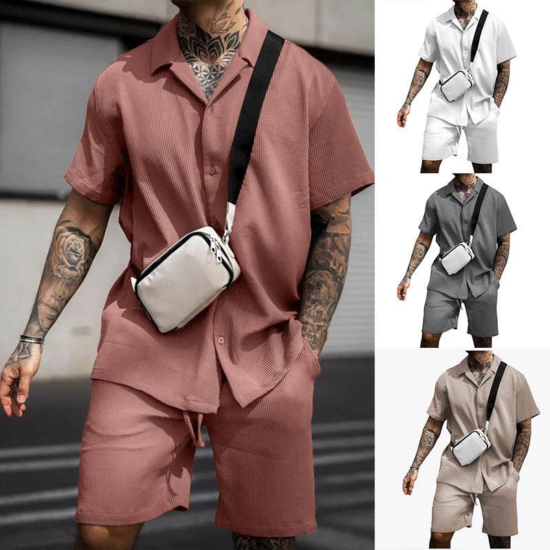 Men's Casual And Comfortable Polo Short-sleeved Shorts Suit - Holy Mango Store