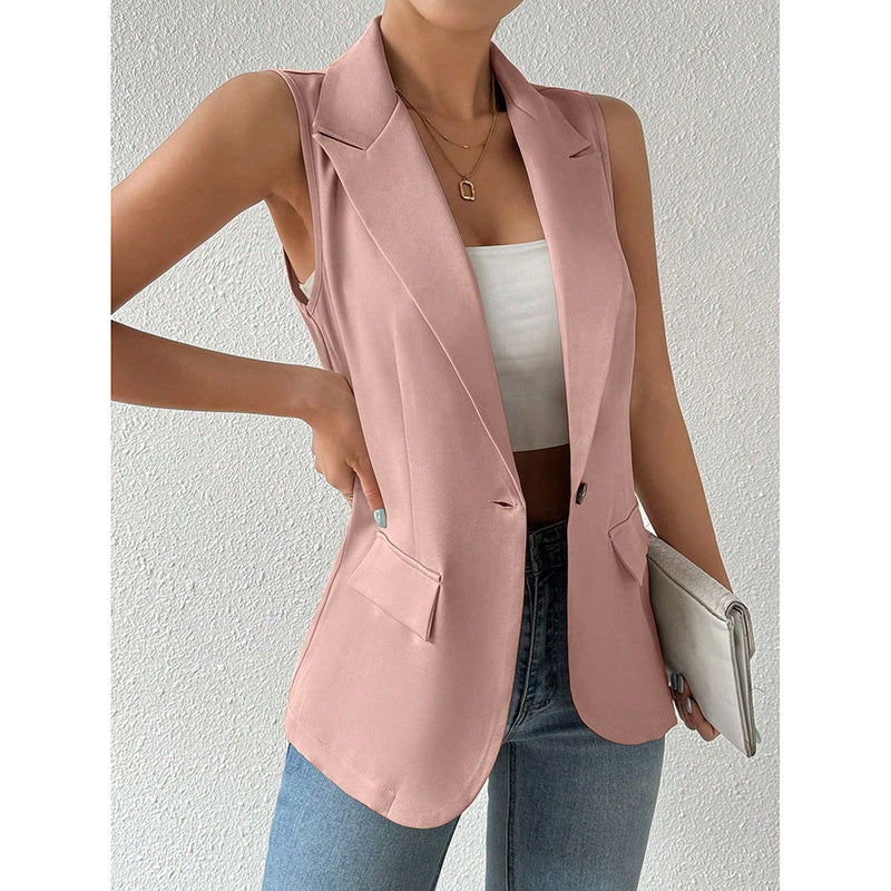 Women's Sleeveless Vest Blazer