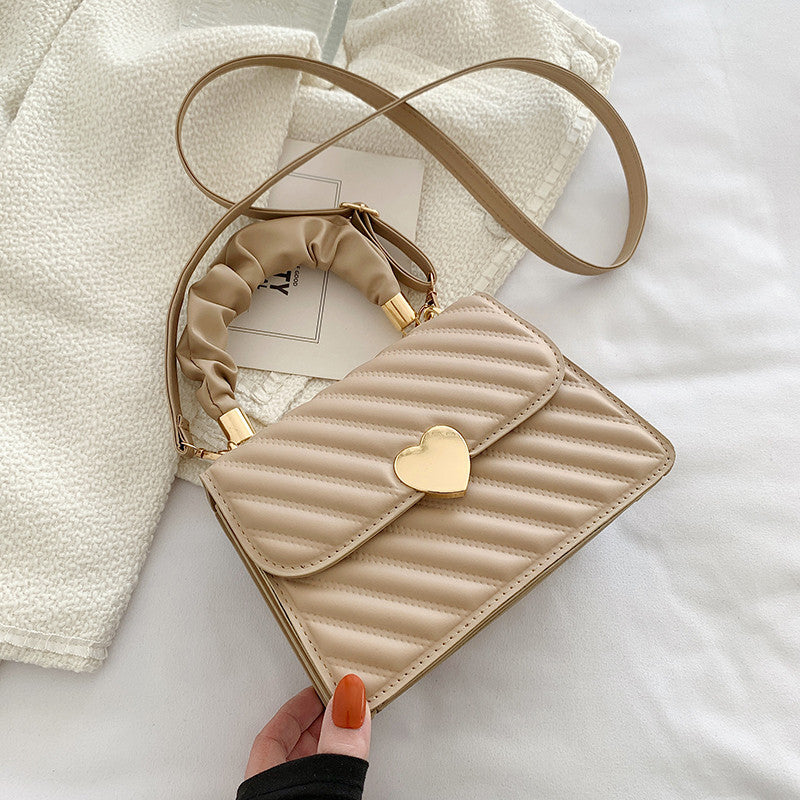 Love Metal Chain Shoulder Bag – Chic Small Square Handbag