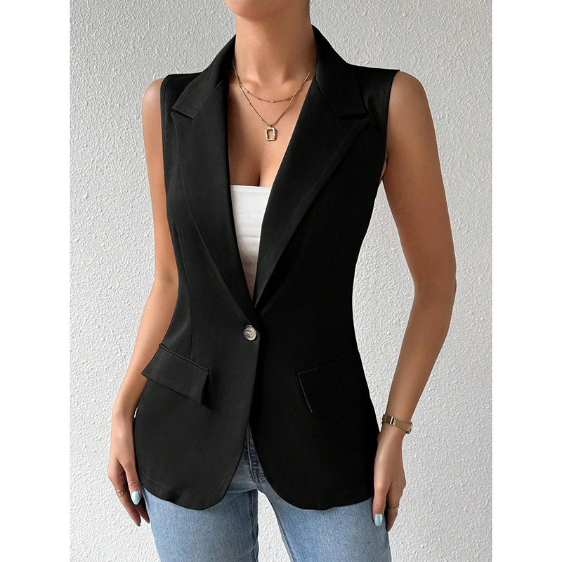 Women's Sleeveless Vest Blazer