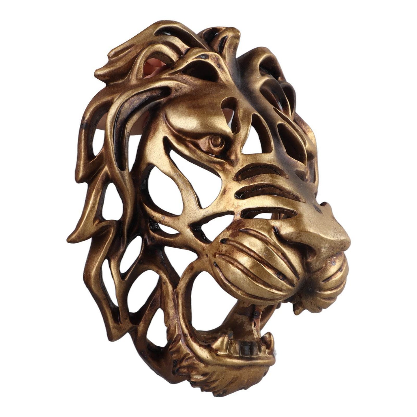 Lion Head Art Wall Decor Resin Vivid Lion Head Wall Mounted Art Sculpture for Living Room - Holy Mango Store