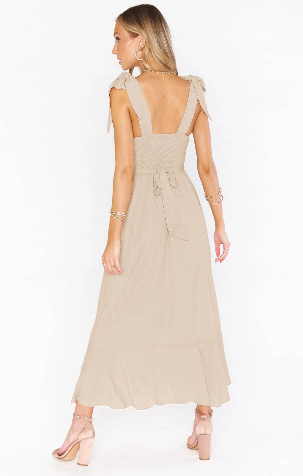 Temperament Suspender Split Dress With Lace-up Design Fashion Summer Ruffled Beach Dresses For Women - Holy Mango Store