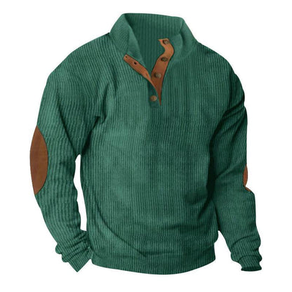 Corduroy Casual Stand Collar Long-sleeved Sweater - Holy Mango Store