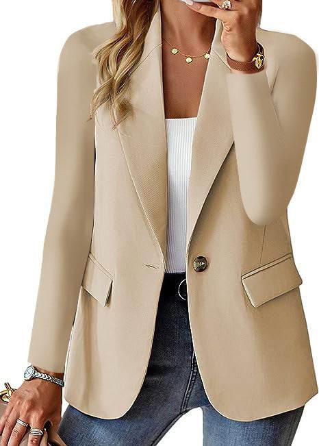 Polyester Autumn Long Sleeve Solid Color Cardigan Small Suit Jacket For Women - Holy Mango Store