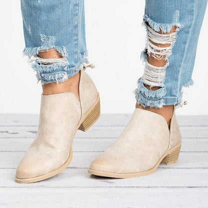 Retro Women’s Ankle Boots – Chunky Heel Fall Fashion Footwear