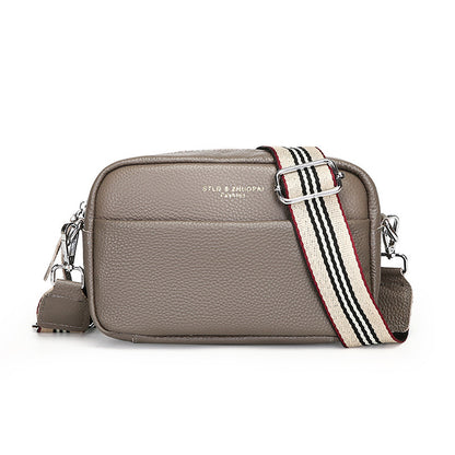Genuine Leather Shoulder Messenger Bag – Simple Cowhide Square Crossbody