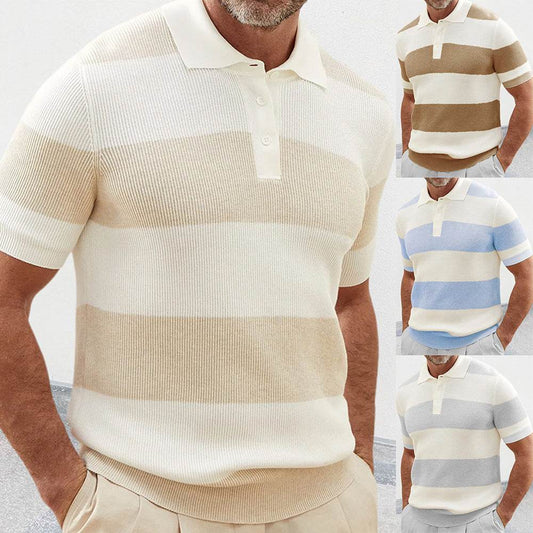 Mens Clothing Summer Fashion Lapel Sweater Short Sleeve Men Clothing Men Wears - Holy Mango Store