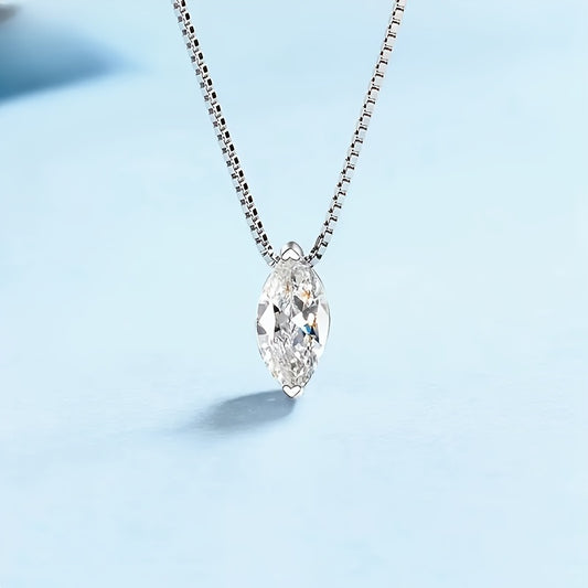 Moissanite Drop Pendant – Minimalist Sparkle Necklace
