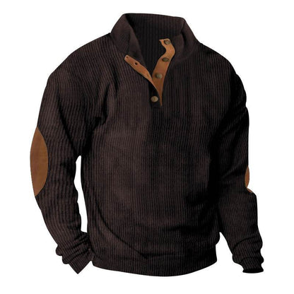 Corduroy Casual Stand Collar Long-sleeved Sweater - Holy Mango Store