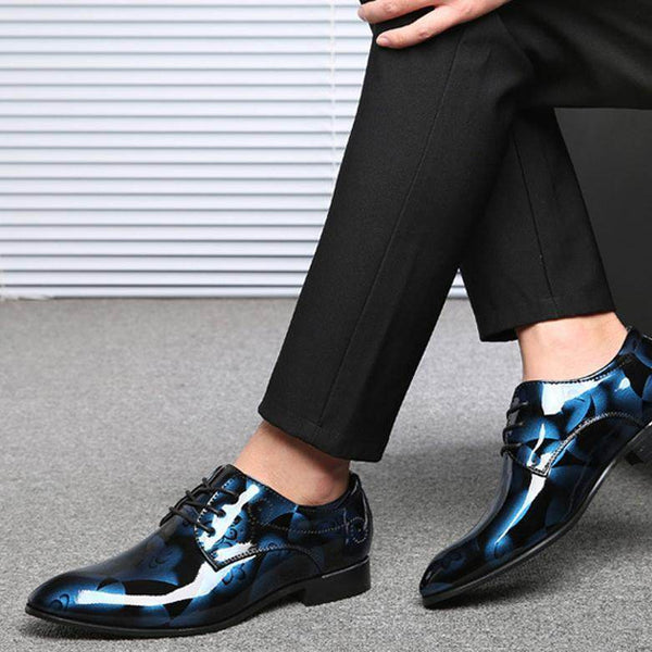 Men's shoes, business casual shoes, men's shoes, bright leather, men's shoes, dress shoes - Holy Mango Store