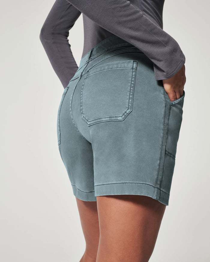 High-Waisted Utility Cotton Shorts