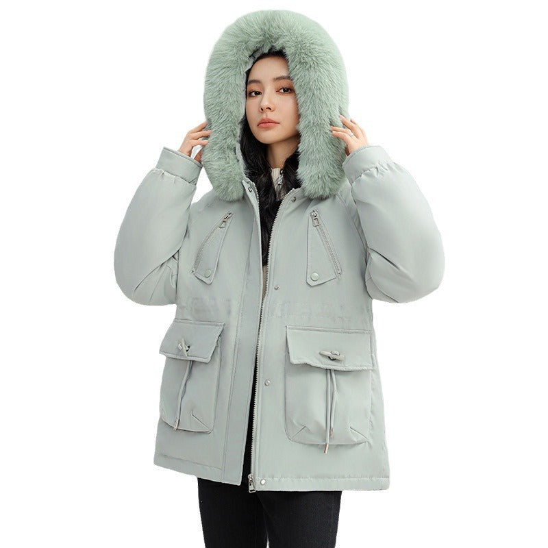Horn Button Parka Women's Loose Coat