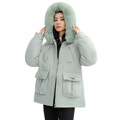 Horn Button Parka Women's Loose Coat
