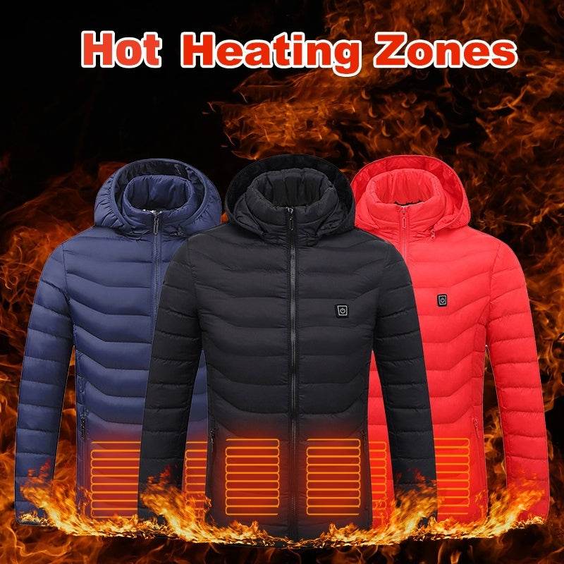 New Heated Jacket Coat USB Electric Jacket Cotton Coat Heater Thermal Clothing Heating Vest Men's Clothes Winter - Holy Mango Store