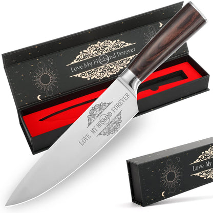 Gifts For Dad, Mom, Wife, Husband 8 Inch Chef Knife For Fathers Day Dad,Valentines Day, Mothers Day Gifts, Japanese 5cr15mov Kitchen Gyuto Chef Knives With Sheath - Holy Mango Store