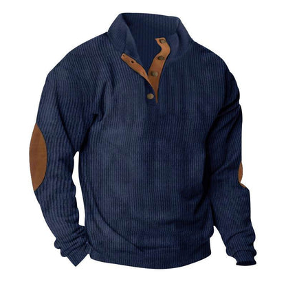 Corduroy Casual Stand Collar Long-sleeved Sweater - Holy Mango Store