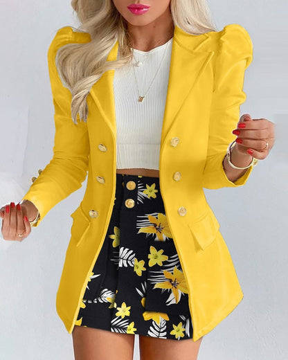 Women’s Casual Skirt Suit – Blazer & Mini Skirt
