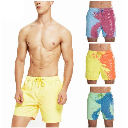 Magical Change Color Beach Shorts Summer Men Swimming Trunks Swimwear Swimsuit Quick Dry bathing shorts Beach Pant - Holy Mango Store