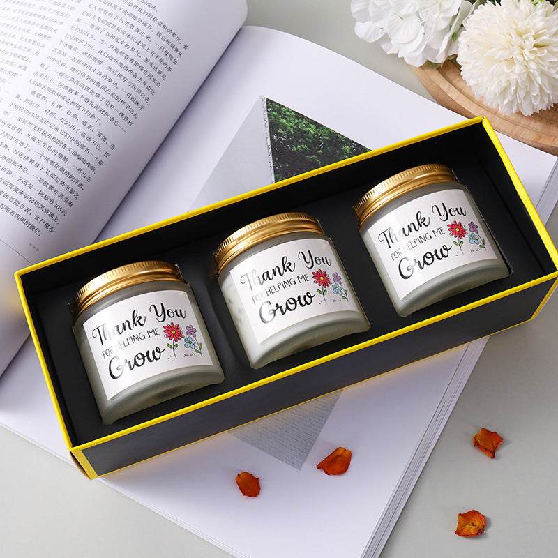 Set Of 3 Scented Candles - Text And Patterns Can Be Printed On The Surface - Holy Mango Store