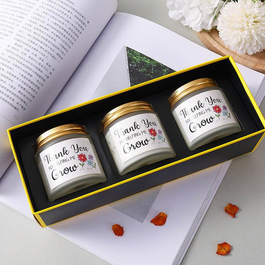 Set Of 3 Scented Candles - Text And Patterns Can Be Printed On The Surface - Holy Mango Store