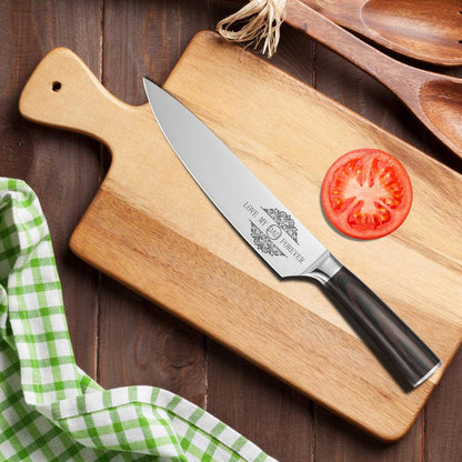 Gifts For Dad, Mom, Wife, Husband 8 Inch Chef Knife For Fathers Day Dad,Valentines Day, Mothers Day Gifts, Japanese 5cr15mov Kitchen Gyuto Chef Knives With Sheath - Holy Mango Store