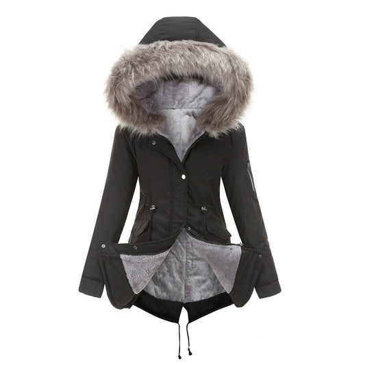 Parka Cotton-padded Coat Mid-length Hooded - Holy Mango Store