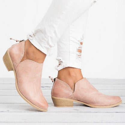 Retro Women’s Ankle Boots – Chunky Heel Fall Fashion Footwear