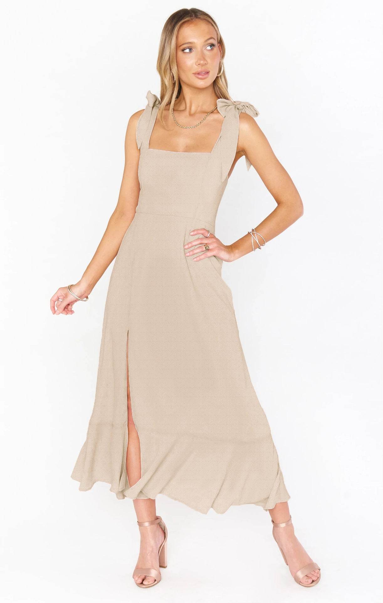 Temperament Suspender Split Dress With Lace-up Design Fashion Summer Ruffled Beach Dresses For Women - Holy Mango Store