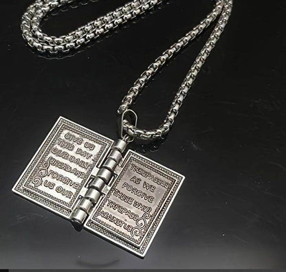 European And American Gothic Style Flip Able Bible Book Cross Necklace - Holy Mango Store