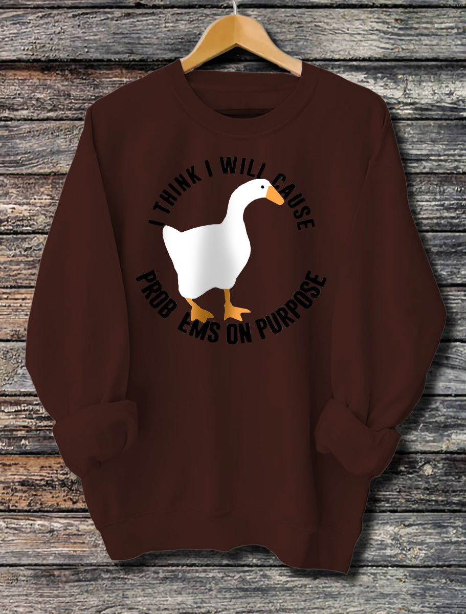 Women's Long Sleeved Printed Sweatshirt