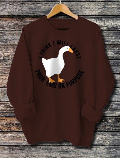 Women's Long Sleeved Printed Sweatshirt