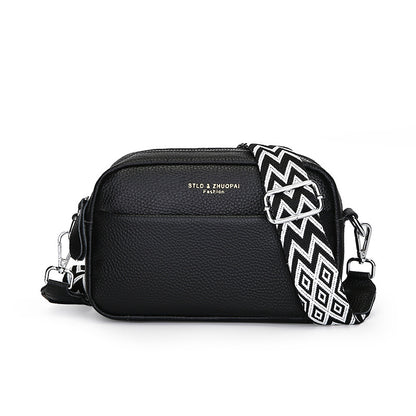 Genuine Leather Shoulder Messenger Bag – Simple Cowhide Square Crossbody