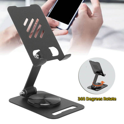 360 Degrees Rotate Metal Desk Mobile Phone Holder Stand For Phone Pad Adjustable Desktop Tablet Holderl Table Cell Phone Stand - Holy Mango Store
