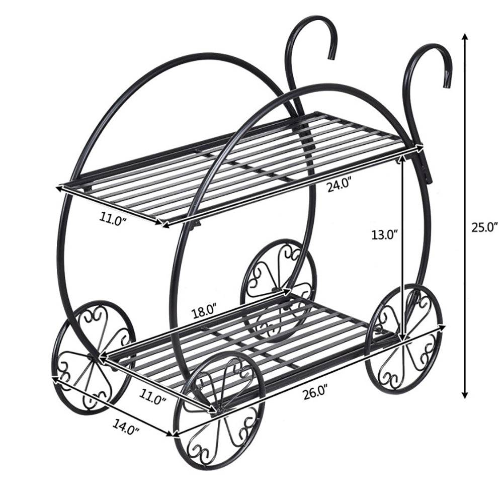 Heavy Duty Metal Flower Cart Plant Stand - Holy Mango Store