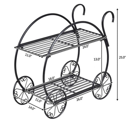 Heavy Duty Metal Flower Cart Plant Stand - Holy Mango Store