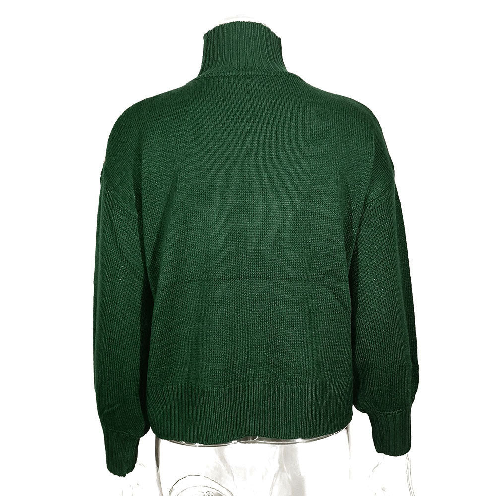 Turtleneck Long Sleeve Loose Retro Women’s Sweater