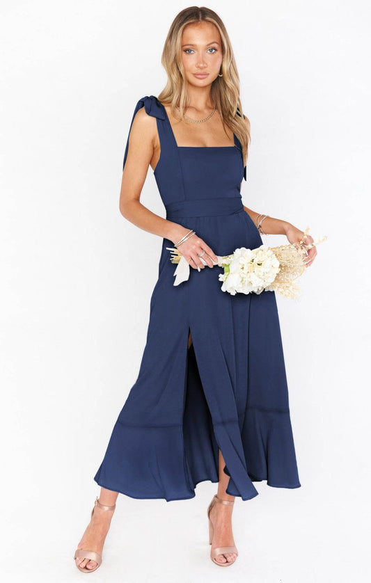 Temperament Suspender Split Dress With Lace-up Design Fashion Summer Ruffled Beach Dresses For Women - Holy Mango Store