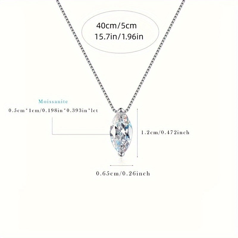 Moissanite Drop Pendant – Minimalist Sparkle Necklace