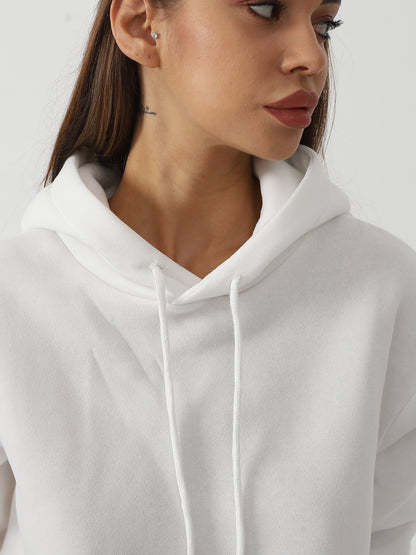 Women’s Solid Color Long Sleeve Sweatshirt Set – Cozy Casual Style