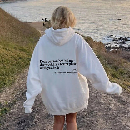 Unisex Plush Letter Hoodie – Cozy Drawstring Pullover with Kangaroo Pocket