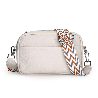 Genuine Leather Shoulder Messenger Bag – Simple Cowhide Square Crossbody