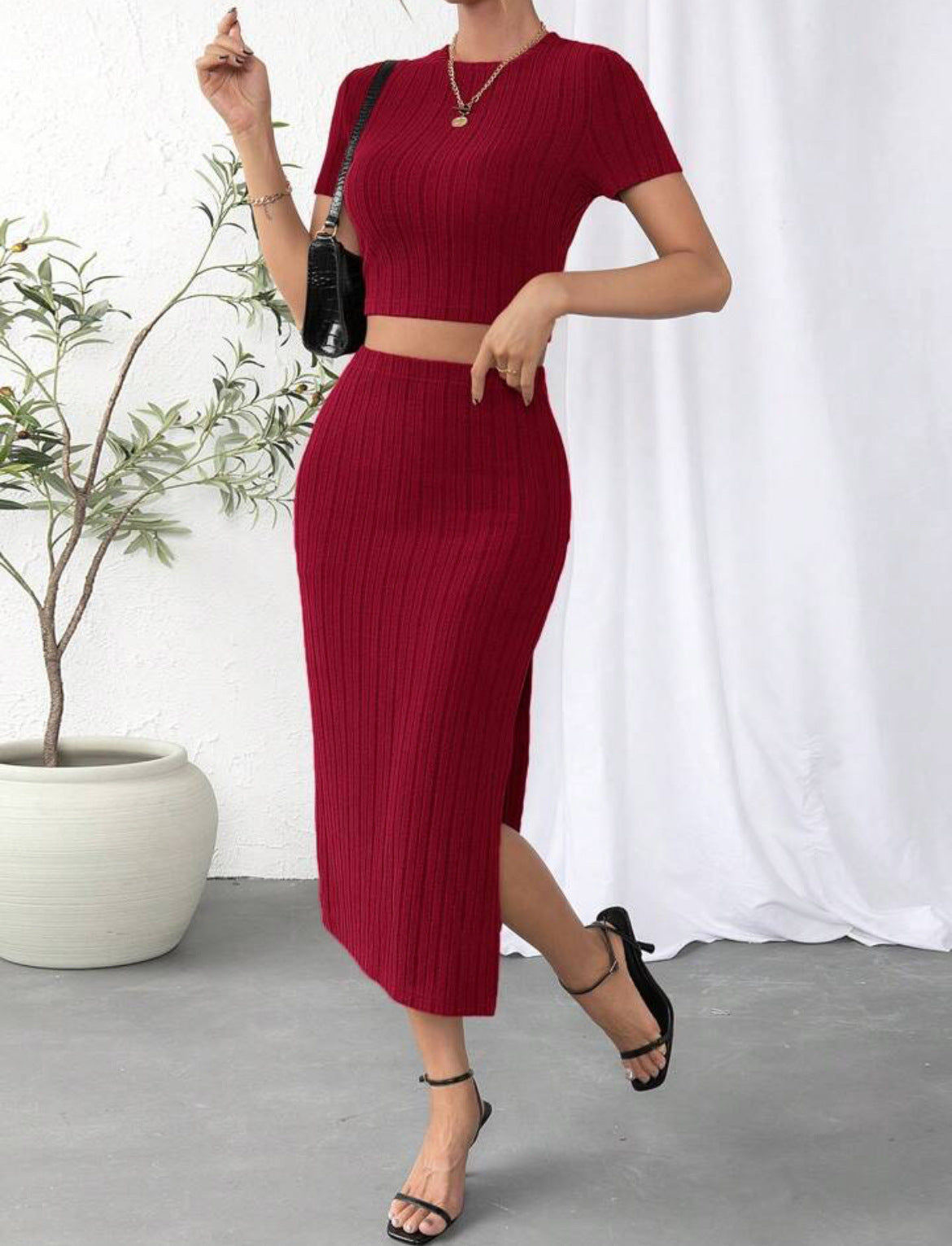 Women’s High‑Waist Slim Fit Side‑Split Suit