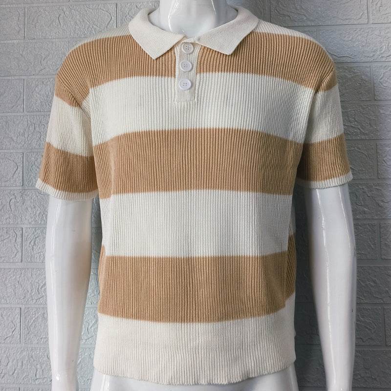 Mens Clothing Summer Fashion Lapel Sweater Short Sleeve Men Clothing Men Wears - Holy Mango Store