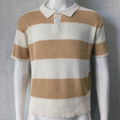Mens Clothing Summer Fashion Lapel Sweater Short Sleeve Men Clothing Men Wears - Holy Mango Store