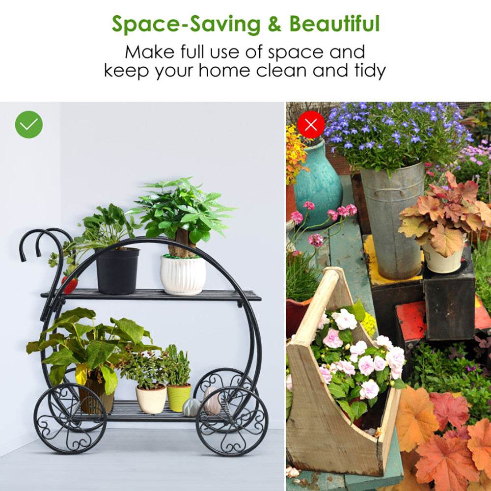 Heavy Duty Metal Flower Cart Plant Stand - Holy Mango Store