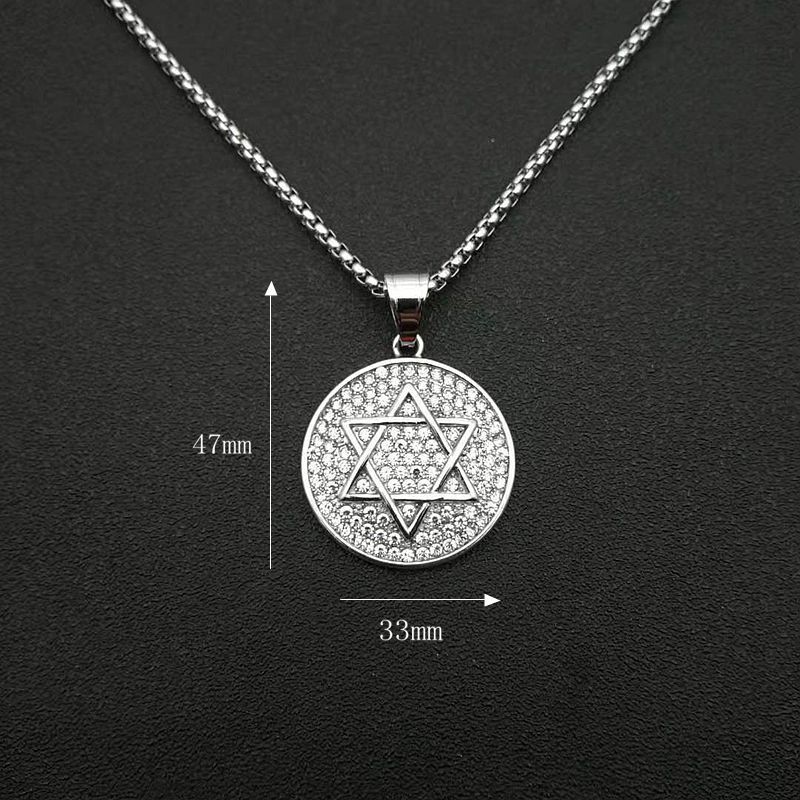 Six-Star Stainless Steel Pendant Necklace
