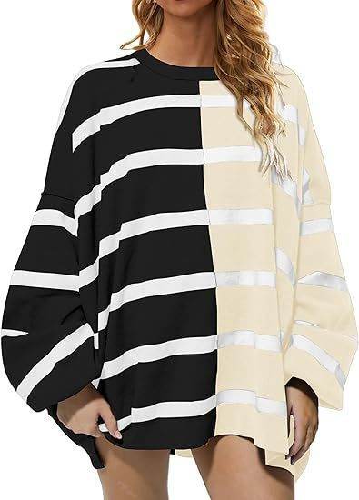 Striped Knitted Long-sleeved Sweater For Women - Holy Mango Store