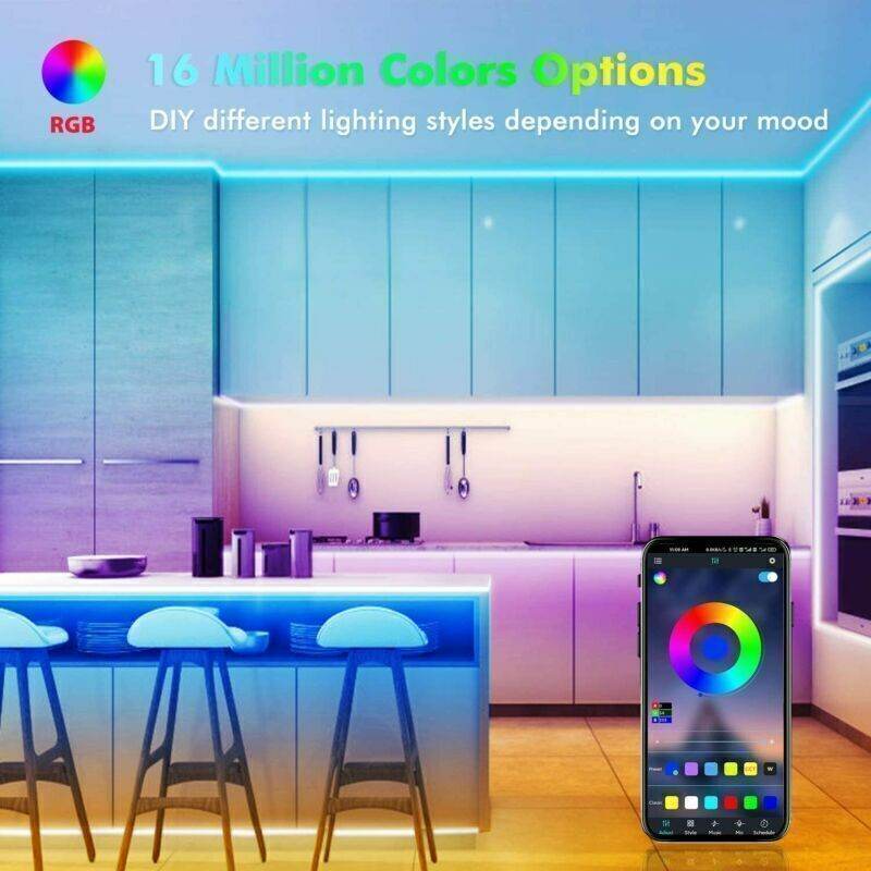 BRAND NEW 5050 RGB LED Strip Bluetooth Remote Lights TV Back Lights For Bar Room - Holy Mango Store