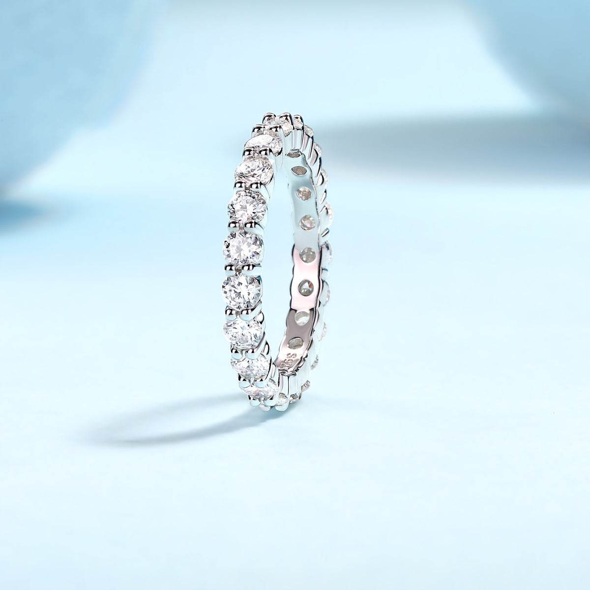 Luxury Fashion Diamond Ring, Row Diamond Ring, Moissanite Silver Ring, Jewelry - Holy Mango Store