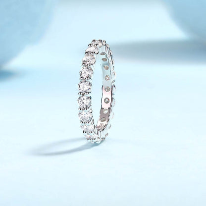 Luxury Fashion Diamond Ring, Row Diamond Ring, Moissanite Silver Ring, Jewelry - Holy Mango Store